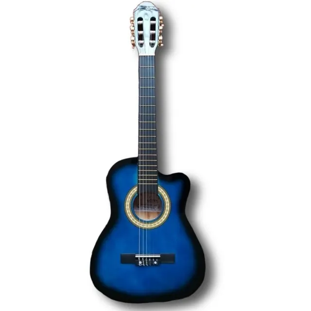 Guitarra Acústica Importada Para Niños Funda Colgador Uñas 