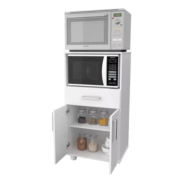 Mueble Porta Microondas Alacena Horno Melamina Grill Cajon