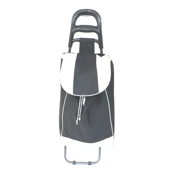Carro Mercado Compras Tela Lona Plegable Llantas Goma Negro