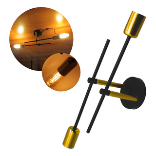 Lampara Techo Varilla Entrada E27 2 Soquets Dorado Sin Focos Lampara Techo Varilla Entrada E27 2 Soquets Dorado Sin Focos