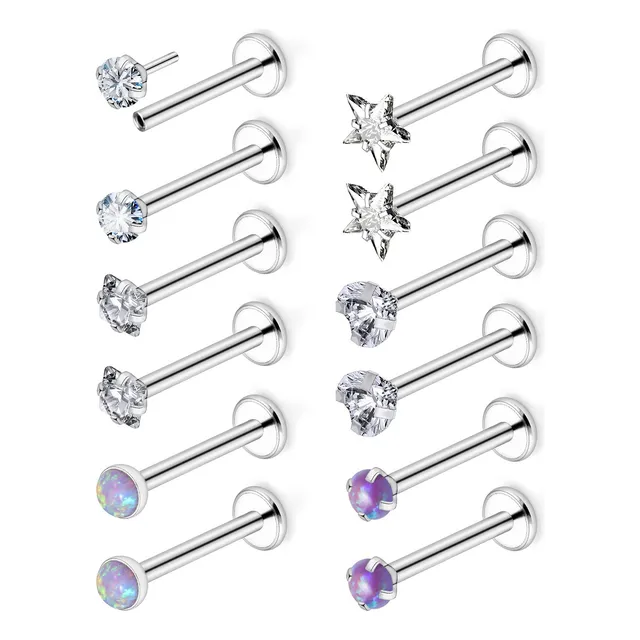 Hnxnskt Piercing De Acero Quirurgico Medusa, Calibre 16g, 18