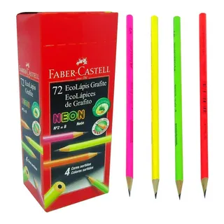 LĂĄpis Preto Grafite Neon Faber Castell NÂș2 Caixa 72 Un LĂĄpis Preto Grafite Neon Faber Castell NÂș2 Caixa 72 Un