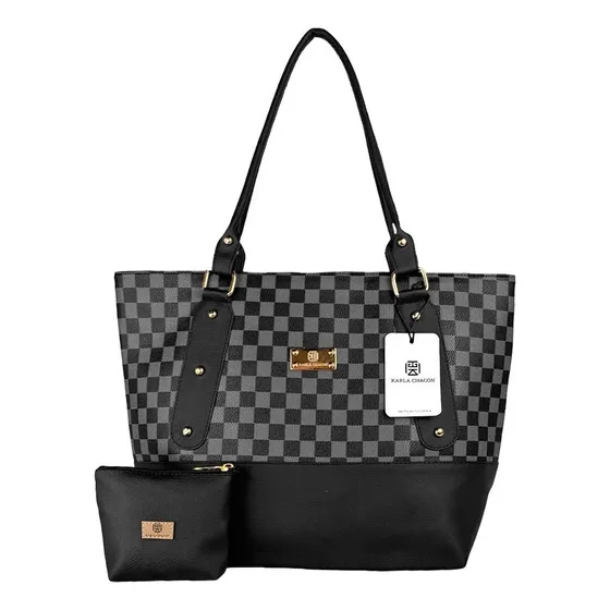 Bolso Dama Carteras Mujer Karla Chacon + Accesorio Color Negro
