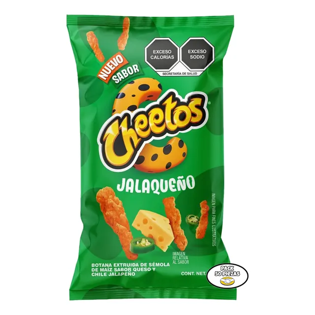 Cheetos Verdes Nacho Sabritas Sabor Queso Y Chile Pack 50 Pz