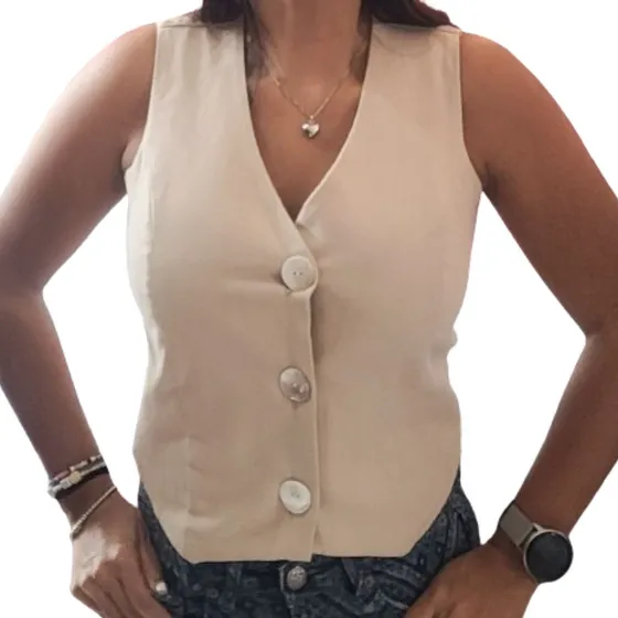 Chaleco Tipo Sastre Para Dama Con Botones