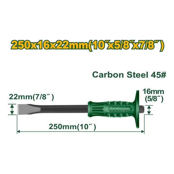 Cincel Punta Pala Con Protector 25 Cm Mango De Goma Jadever
