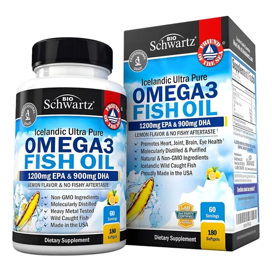 Suplemento Omega 3 Fish Oil Aceite De Pescado 1200mg 180 Cap