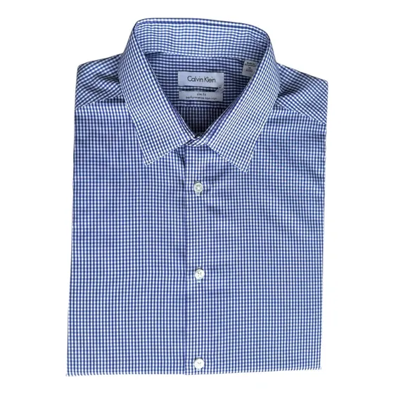 Camisa Hombre Calvin Klein  P553 Azul Slim Fit Talla L
