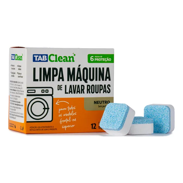 12 Tabletes Pastilhas Limpa Maquina De Lavar Roupa Tabclean