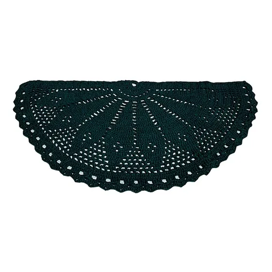 Tapete De Croche Meia Lua Barbante Sala Quarto Artesanal