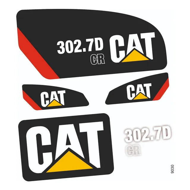 Kit Adesivos Decalque Mini Para Escavadeira Cat 302.7d
