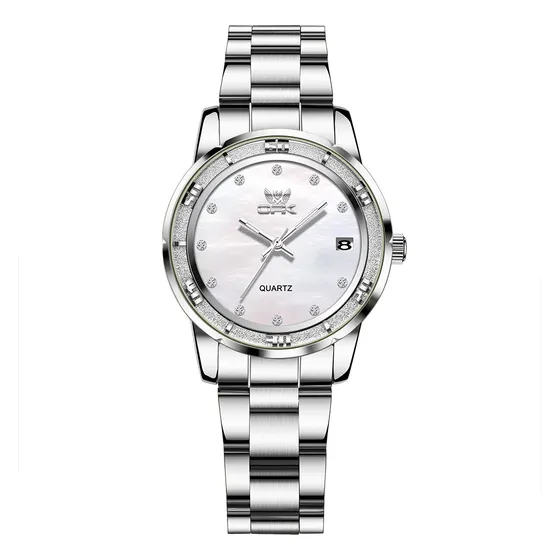 Reloj Impermeable Con Correa De Acero Y Luz Nocturna Mujer