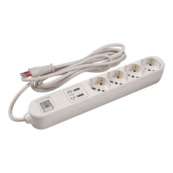 Alargue Electrico 10a Cable 3 Mt 4 Tomas Schuko Y 2 Usb