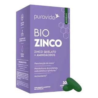 Bio Zinco Pura Vida - Zinco Quelado + AminoĂĄcidos - 30 Caps Sabor Sem Sabor Bio Zinco Pura Vida - Zinco Quelado + AminoĂĄcidos - 30 Caps Sabor Sem Sabor