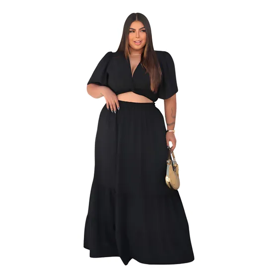 Cropped E Saia Longa Plus Size 4 ª Geração Lindíssimo