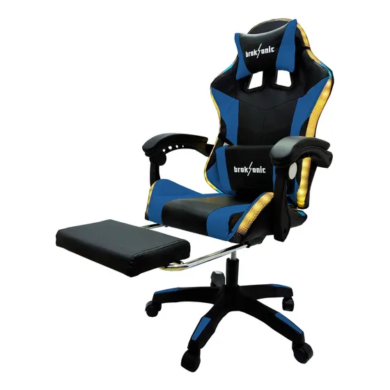 Silla De Escritorio Broksonic 001 Gamer Ergonómica Azul