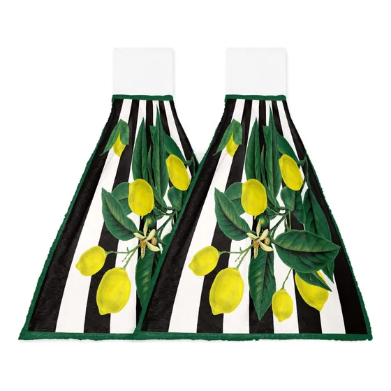 Paño Cocina Colgante Limon Verano 2 Toalla Mano Lazo Para 18
