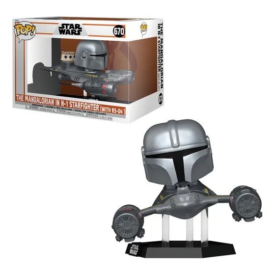 Caza estelar Funko Pop Star Wars 670 Mandalorian N1 con R5-d4