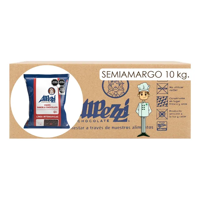 Chispas De Chocolate Alpezzi Semiamargo Caja 10 Kg.