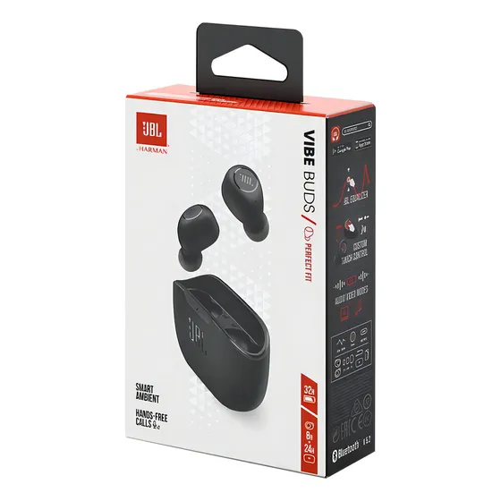Audífonos Inalámbricos Jbl True Wireless Vibe Buds Negros Color Negro Color de la luz Negro