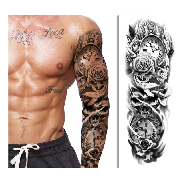 Tatuajes Temporales Mangas Adhesivas 45x16 Cm 