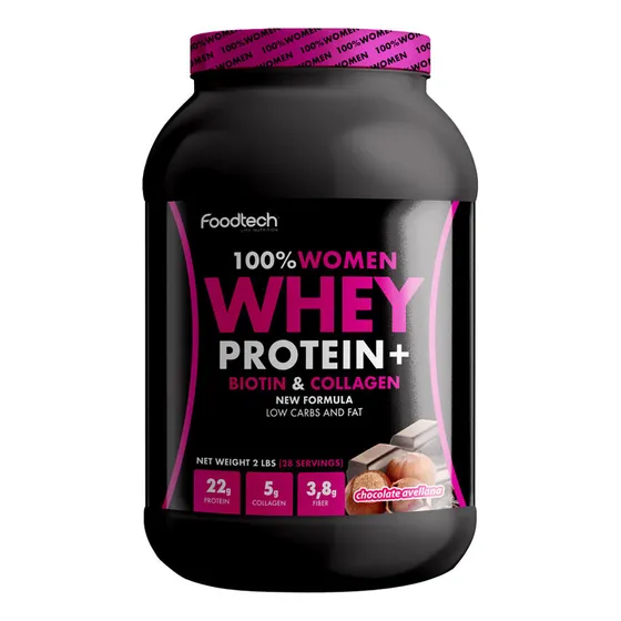 Suplemento en polvo Foodtech 100% Women Proteínas sabor chocolate/avellana x 907g