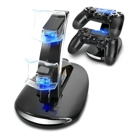 Soporte de doble cargador para mando y palanca Dualshock de PS4