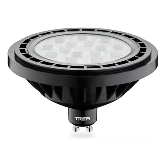 Lampara Ar111 15w Led 220v Directo Foco Carcaza Negra