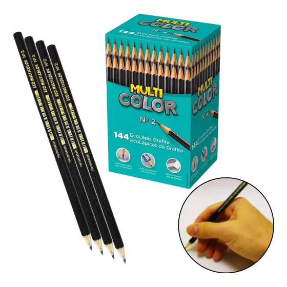 Lápis Multi Color No 2 144 Ecolápis Grafite Escrever Preto