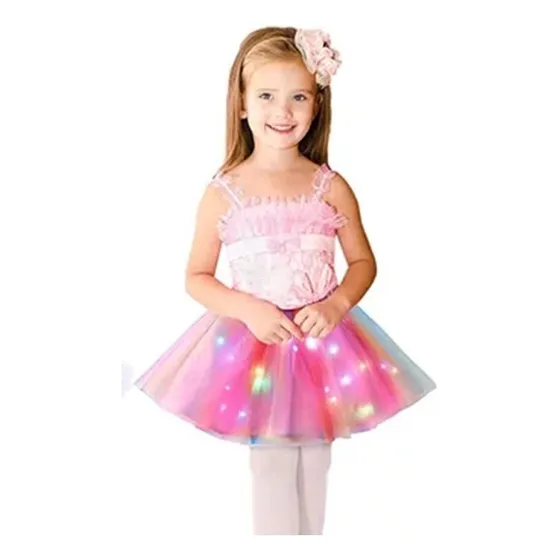 Falda Tutu Con Luces Led Para Niña