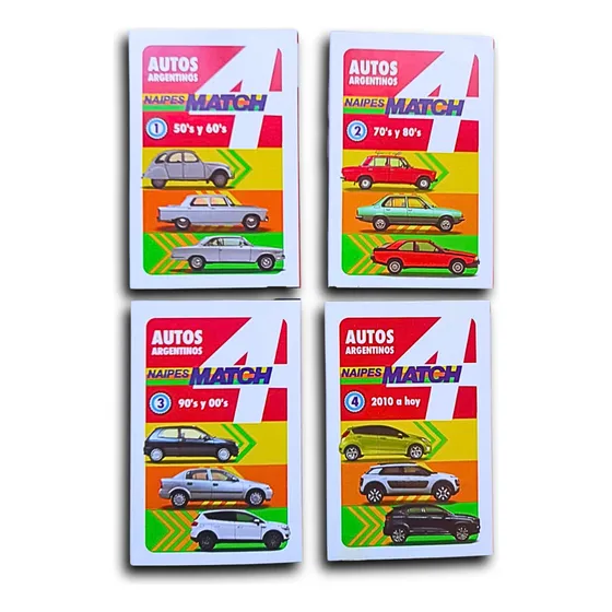 Naipes Match 4 Autos Argentinos Colección Completa 2024
