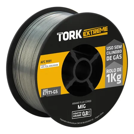 Arame Para Solda Mig Uso Sem Gás 0.8mm Rolo De 1 Kg Cinza