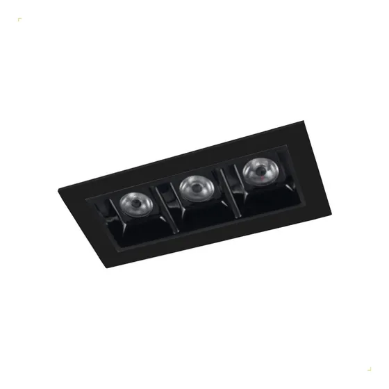 Luz LED de encastrar tipo Picco 6 W estrutura de 3 pontos em alumínio branco quente e preto