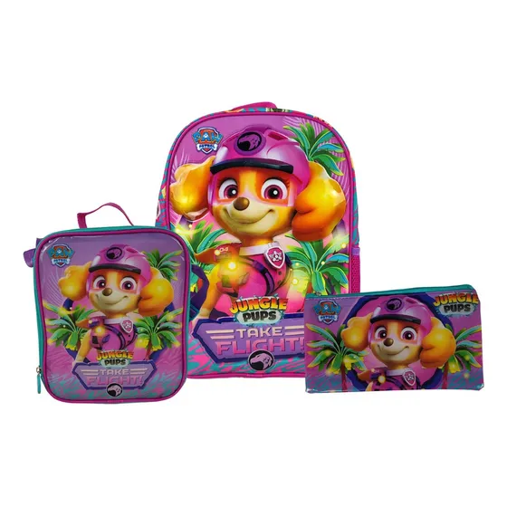 Scool - Set Mochila Oficio Lonchera Y Cartuchera Paw Patrol Color Multicolor Diseño de la tela Liso
