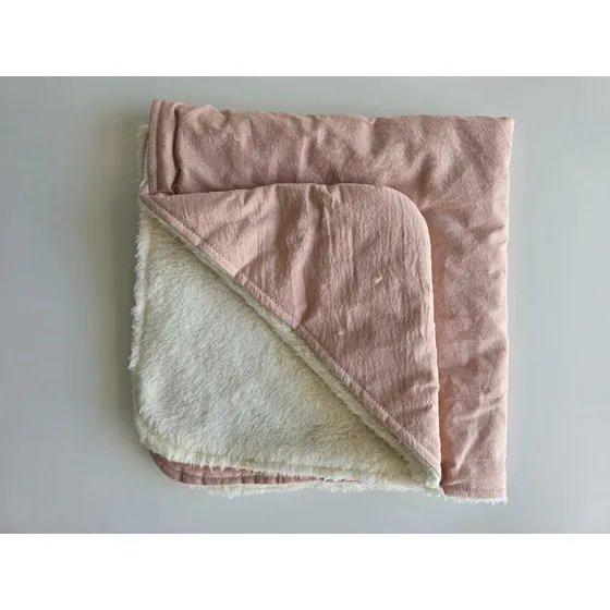 Manta Tusor Con Corderito Para Bebe 68 X 68 Hipoalergénica