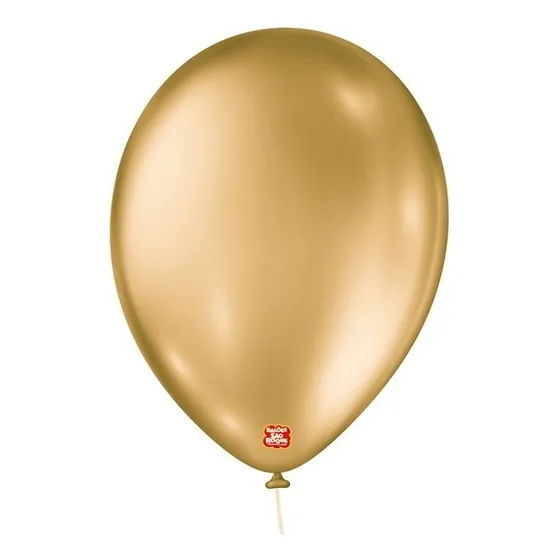 Balões 09 Metallic 25un Bexigas Dourado 108531225 São Roque