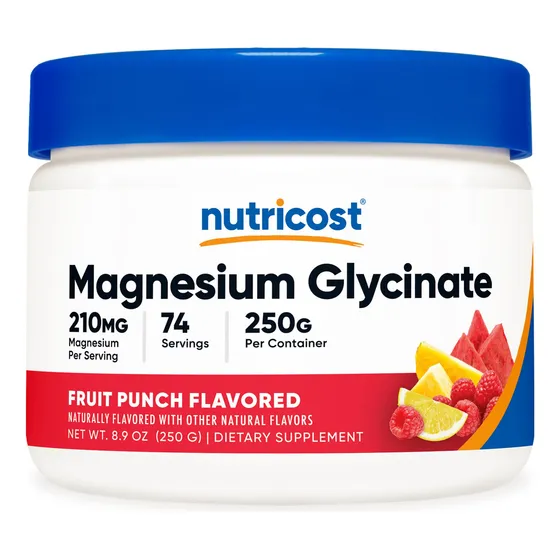 Suplemento Nutricost De Glicinato De Magnesio En Polvo 250 G