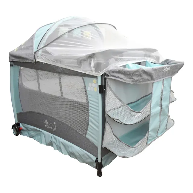 Cuna Para Bebé De Viaje Tipo Corral Pooh Disney Color Gris