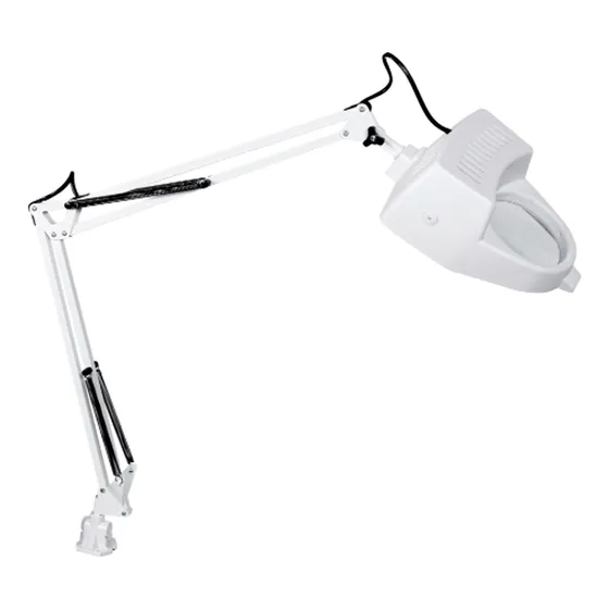 Lámpara De Escritorio E27 Con Lupa Dibujo Extensible + Morsa
