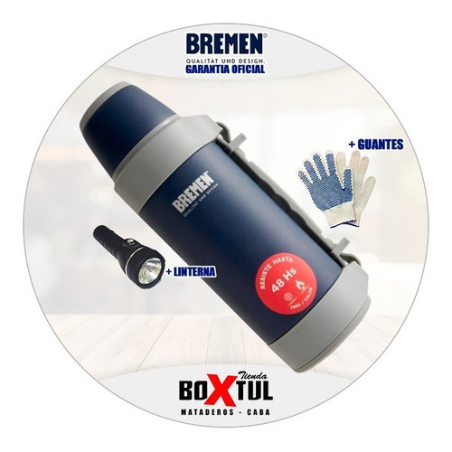 Termo Botella Bremen 1.2 Lt Acero Inox Resiste 48hs 7133