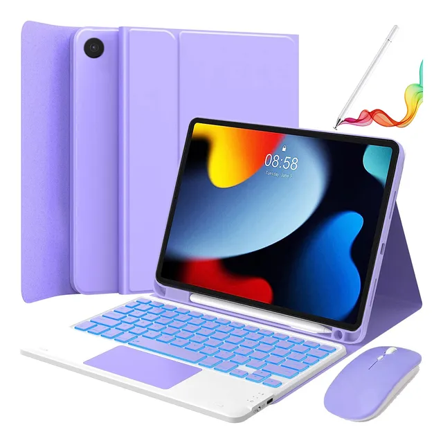Funda Con Teclado Mouse+lapiz Para iPad 10.2 7ª/8ª/9ª Gen Ñ