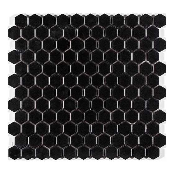 Pastilha Hexagonal Preta M4337 Art Glass Revestimentos 1 M2