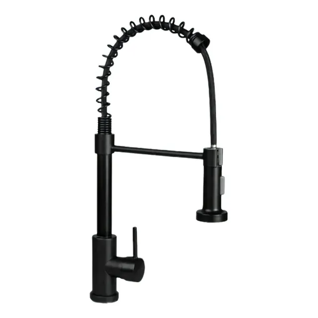 Canilla Griferia Cocina Gourmet Extensible Negra Premium Color Negro