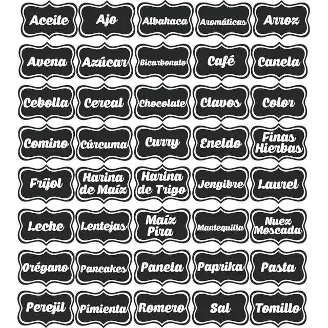 Sticker Etiqueta  Adhesiva Frascos Cocina Resisten Al Agua