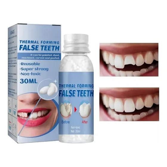 -- Perlas Reparación Dientes Postizos Dientes Gránulos 30ml