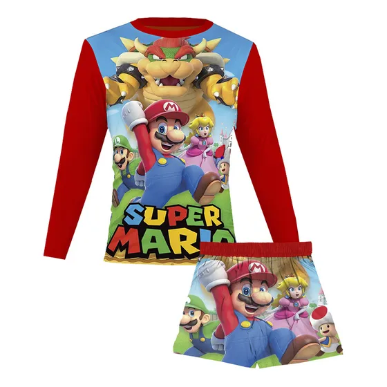 Conjunto De Traje De Baño Mario Bross Niños