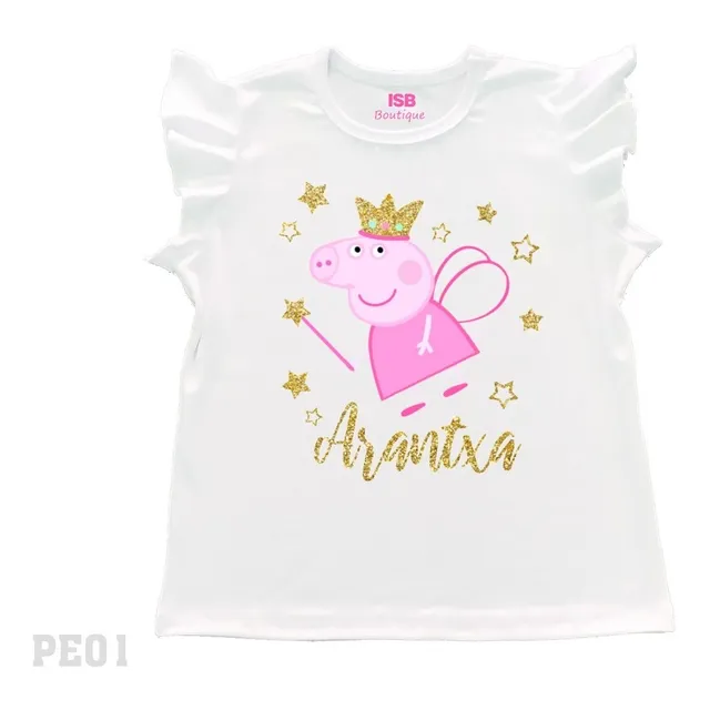 Franela Pepa Pig Niña Personalizada Cumpleaños Cotillones