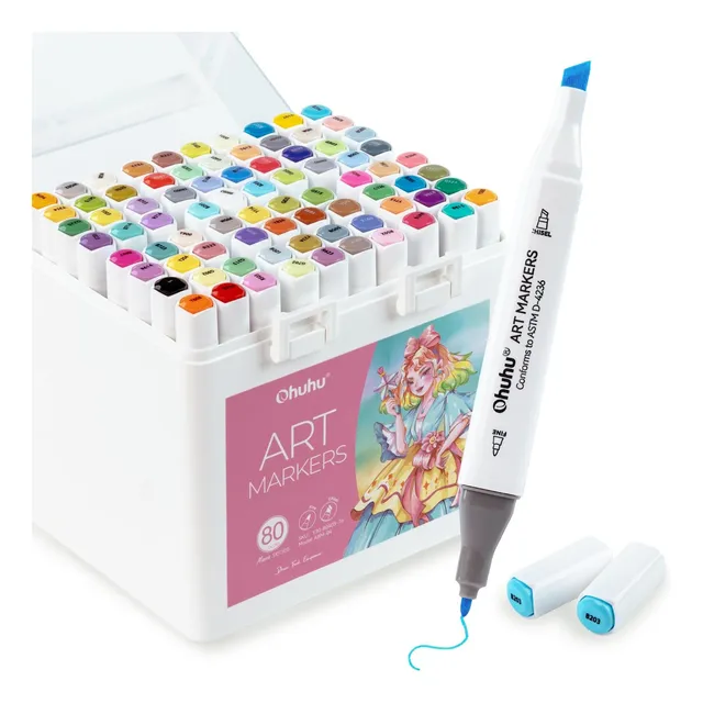 Rotuladores Ohuhu Para Principiantes, 80 Colores, Cincel Y F
