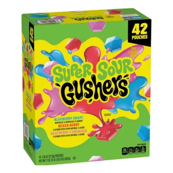 Super Sour Gusher's 0.8 Oz., 42 Pk