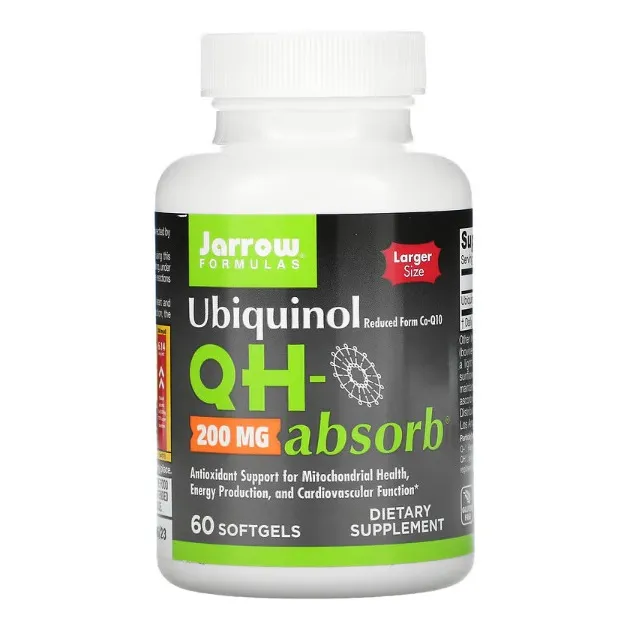 Jarrow Formulas, Ubiquinol, Qh-absorb, 200 Mg, 60 Cápsulas Blandas, Ofrece Protección Antioxidante Para Favorecer La Salud Mitocondrial, La Producción De Energía Y La Función Cardiovascular.
